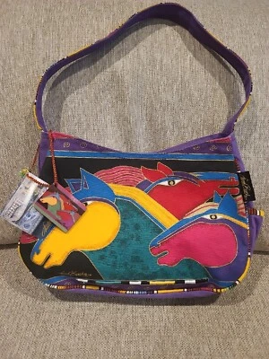 Laurel Burch Wild Stallions Rainbow Horses Tote Shoulder Bag. Retired Derby - Image 1 of 4