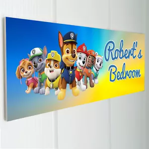 PAW PATROL Personalised Door Sign Plaque Kids Bedroom Daughter Son Brother Sis - Picture 1 of 4