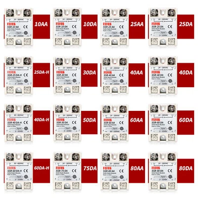 Solid State Relay Module SSR-40DA AC DC 10A/25A/30A/40A/50A/75A/80A/100A - Image 1 of 4