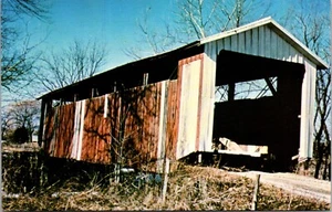Postcard Fairfield Co. Ohio Jon Bright Covered Bridge Poplar Creek Vintage UNP - Picture 1 of 2