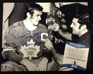 DAVE KEON SIGNED TORONTO MAPLE LEAFS 8X10 CAPTAIN PHOTO BECKETT COA V43080 - Picture 1 of 1