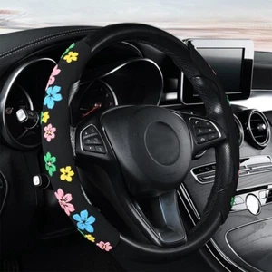 2PCS.Suede Car Steering Wheel Booster Cover Flower Pattern Anti-Slip Accessories - Foto 1 di 13