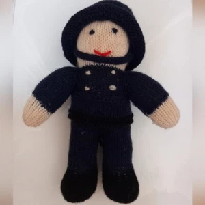 Handcrafted policeman knitted bear doll new - Picture 1 of 4