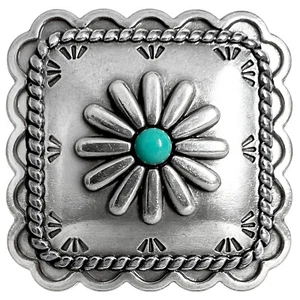 Craft Square Conchos Southwestern Antique Silver Rope Edge Concho Screw Back - Picture 1 of 3