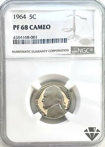 1964 Jefferson Nickel | NGC PF68 CAMEO | Philadelphia | 5C | Copper-Nickel