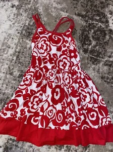 prendisole gymboree fiori rossi nuovo con etichette taglia 8 - Foto 1 di 1