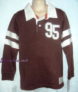 OSHKOSH POLO RUGBY SWEATSHIRT TOP BOYS 6 BROWN NEW - Picture 1 of 1