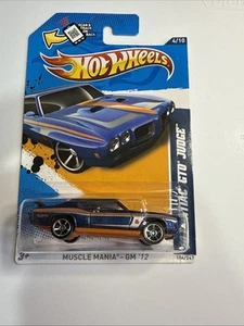 2012 Hot Wheels #104 Muscle Mania-GM 4/10 '70 PONTIAC GTO JUDGE Blue w/MC5 Spoke - Picture 1 of 8