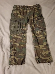 Ralph Lauren Denim Supply Mens 36 x 30 Green Brown Camo Cargo Tactical Pants - Picture 1 of 9