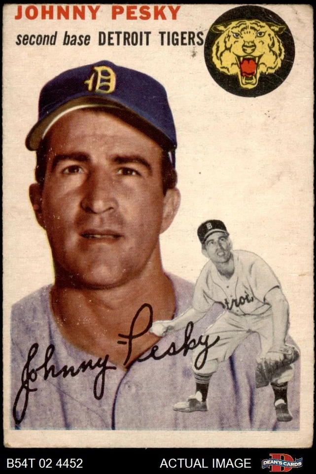 1954 Topps #63 Johnny Pesky Tigers 1 - POOR - Image 1 of 1
