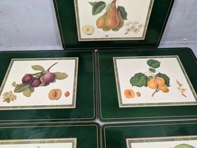 5 Pimpernel Hookers Fruits Placemats Vintage Farmhouse Green Border Boxed - Image 1 of 4
