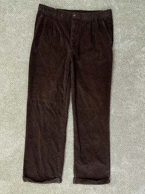 Pantalones Alexander Julian De Colección Para Hombres 36x32 Marrón Pana Preppy Informales Pierna Ancha Puño Foto 1 de 4