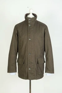 Barbour Herringbone Challenger Derby Wool Olive Men's Coat Jacket Parka Size M - Picture 1 of 16
