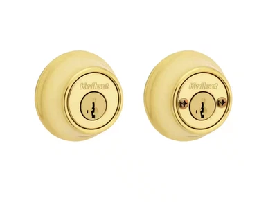 Kwikset 665 Double Cylinder Deadbolt – Polished Brass, Keyed Both Sides, Grade 3 - Image 1 of 3