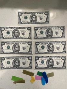 Ghost 7 Lote Billetes de Dinero Momia Polvo Billete de Dólar Papa Emérito Raro Tour 2025 - Imagen 1 de 7