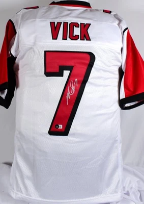 Michael Vick Autographed White Pro Style Jersey - Beckett W Hologram *Silver - Image 1 of 3
