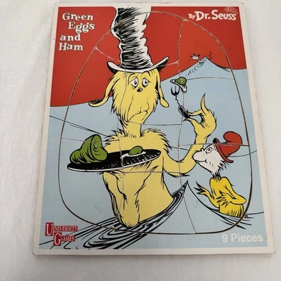 Rompecabezas de madera Dr. Seuss de colección huevos verdes y jamón  Foto 1 de 4
