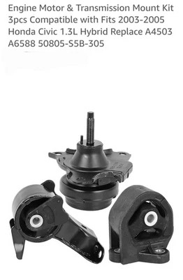 For Honda Civic 1.3L Hybrid 2003-2005 Engine Motor & Trans Mount Auto Trans 3PCS - Image 1 of 4