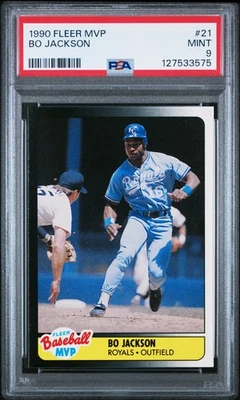 127533575 Bo Jackson 1990 Fleer Baseball MVP #21 PSA 9 - Image 1 of 3