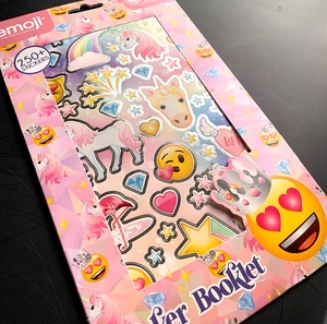 250+ UNICORN PEGASUS emoji rainbow STICKER BOOKLET foil silver metallic - Picture 1 of 4
