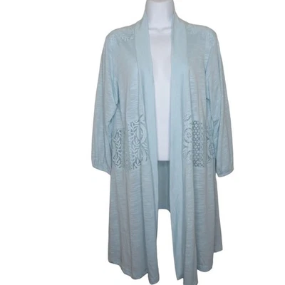 Просто Noelle CAROLINA женщин открытый передний кардиган S/M светло-синий кружевной длинным рукавом - Изображение 1 из 4