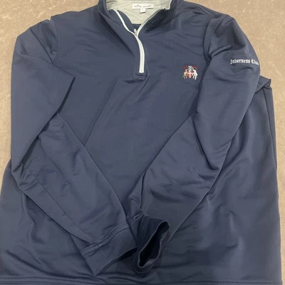 Peter Miller Perth Cuarto Cremallera Inverness Club Pequeño Azul Marino Golf Preppy Bandas Foto 1 de 4