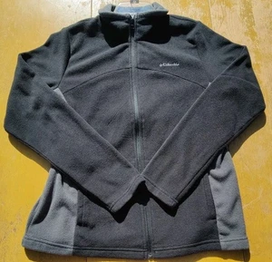 Columbia Black and Gray LS Polyester Fleece Jacket (Women's Large) - Picture 1 of 7