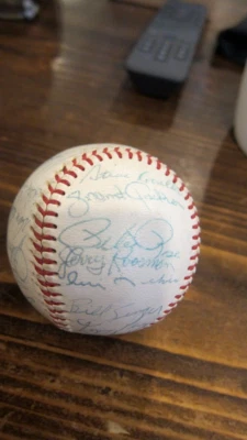 1969 Liga Nacional All-Star Team Firmado Béisbol Roberto Clemente Bench Gibson Foto 1 de 4