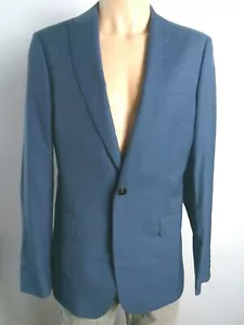 John Lewis Kin Men`s Suit Jacket Size-40L Slim Fit Grey/Blue Used Comfort - Picture 1 of 4