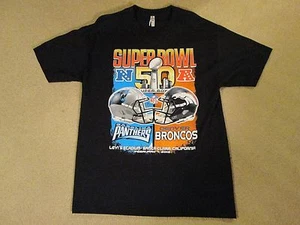 "SUPERBOWL 50"...BRONCOS VS PANTHERS...T SHIRT...ADULT LARGE...NEW - Picture 1 of 12