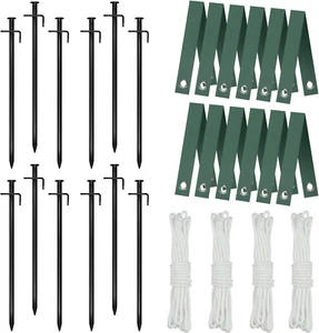 Tree Stake Kit, Heavy Duty Steel 11.8 Inch Steel Tree Stakes and Supports for Yo - Picture 1 of 12