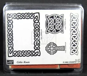Stampin' Up! Celtic Knots Rubber Stamp Set 4 Pcs. Wood Mount Unused - Picture 1 of 4