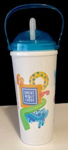 Great Wolf Lodge 24 oz. Souvenir Cup With Teal Lid, Handle, & Straw Whirley 2023 - Picture 1 of 9