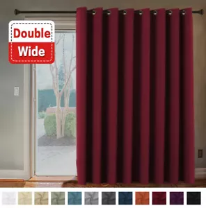 Double Wide Blockout Curtains Large Blackout Curtain Draperies Room Divider - Picture 1 of 12