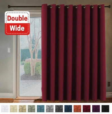 Double Wide Blockout Curtains Large Blackout Curtain Draperies Room Divider - image 1 of 2