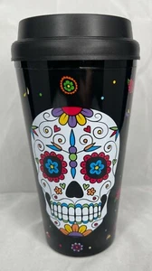 DAY OF THE DEAD SUGAR SKULL Double Wall Tumbler Coffee Cup 16 oz - Picture 1 of 1