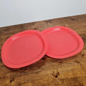Tupperware Mikrowelle wiederbeheizbare Abendessen Mittagessen Teller 3398 rot - 2er Set - Bild 1 von 7
