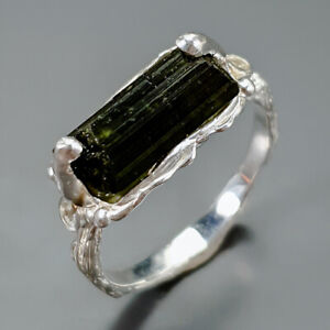 Natural gemstone Tourmaline Ring 925 Sterling Silver Size 9 /R345085