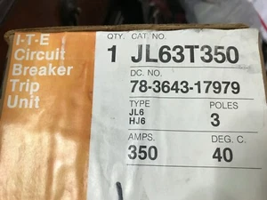 UNIDAD DE DISPARO DISYUNTOR SIEMENS / I-T-E JL63T350 3 POLOS 350 AMP Nuevo - Imagen 1 de 1