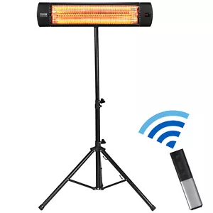 VEVOR Infrared Heater 1500W Electric Space Heater Remote Control 3 Speeds 34in - Picture 1 of 12