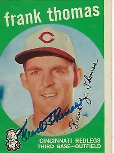 FRANK THOMAS FIRMADO 1959 TOPPS #490 - CINCINNATI ROJOS - Imagen 1 de 1