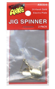 Arkie Jig Spinner Fish Lure, Gold Plated, Pack of 2