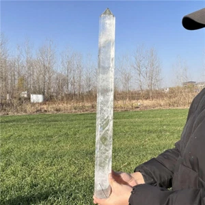 5.94LB Natural Clear Quartz Obelisk Reiki Crystal Wand Point Tower Crystal Decor - Picture 1 of 12