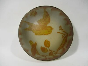 ANCIENNE TULIPE LAMPE EN VERRE MULTICOUCHE DEGAGE ACIDE SIGNE DREY ART NOUVEAU - Picture 1 of 12