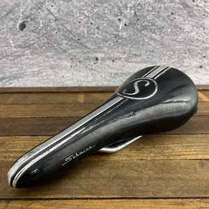 Vintage Schwinn Stinger Seat S Black Chrome Stripe BMX MTB Road Seat 1990s OG - Picture 1 of 16