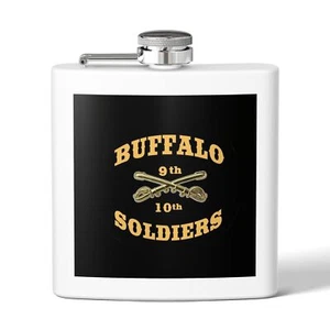 Buffalo Soldiers 9th and 10th Cavalry Old West  6oz Stainless Steel Flask - Picture 1 of 5