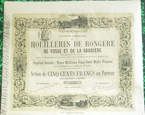 Dépt 03 - Fosse et de la Gaudière - Rare & Superbe Décor d'une Cie Minière 1880 - Picture 1 of 2