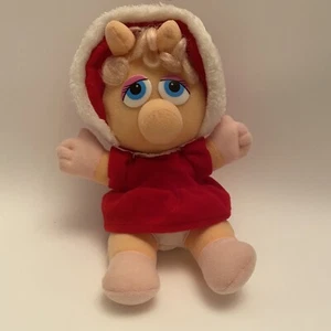 Vintage Baby Miss Piggy Girl Muppet Plush Doll 1987 Henson 11” Soft Stuffed Toy - Picture 1 of 12