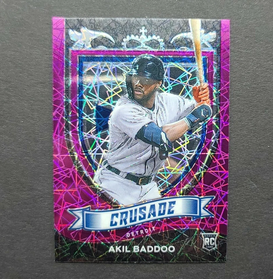 Akil Baddoo 2021 Panini Chronicles Crusade Purple Velocity Prizm RC #14 Tigers - Image 1 of 2