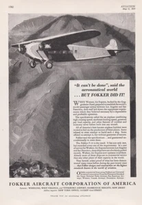 1929 Fokker Aircraft ad 5/15/2024e - Picture 1 of 1